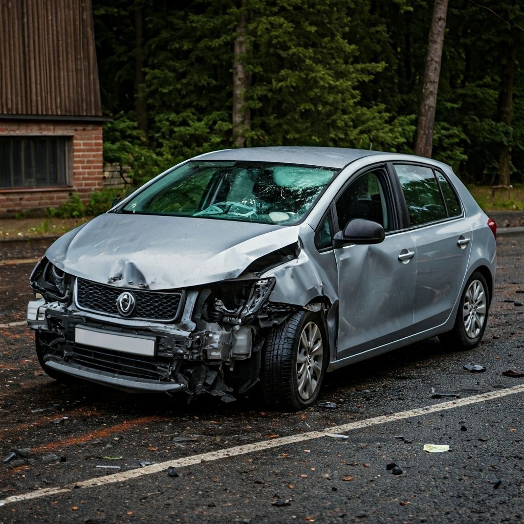Damaged car from accident